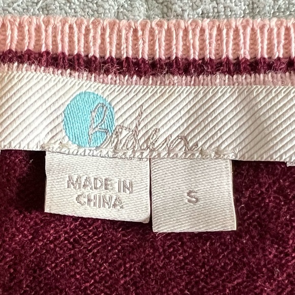 Boden Berwick Maroon Striped Sleeve Sweater - Picture 4 of 13